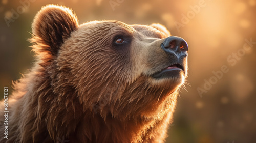 brown bear portrait created with Generative AI technology