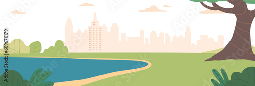 Lush Park With A Serene Pond, Nestled Within The Bustling City Landscape, Creating A Harmonious Blend Of Nature