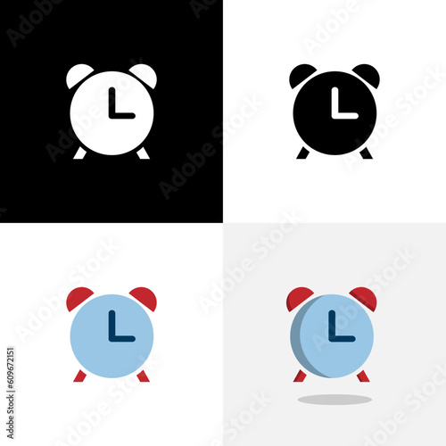 Art illustration design sport logo concept icon with silhouette of alarm