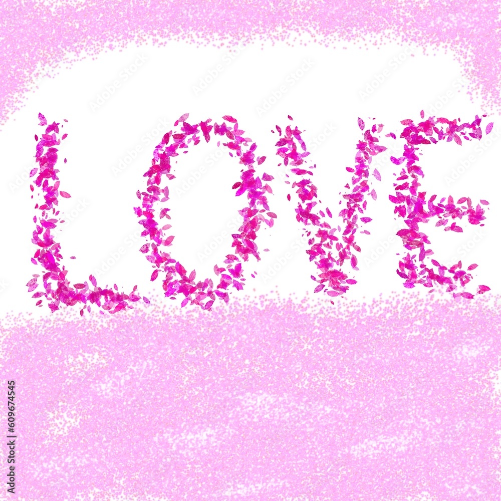 Love pink on isolate white background 