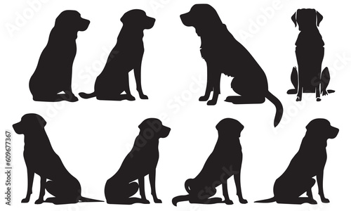 A set of silhouette dogs vector. Silhouette dog collection.