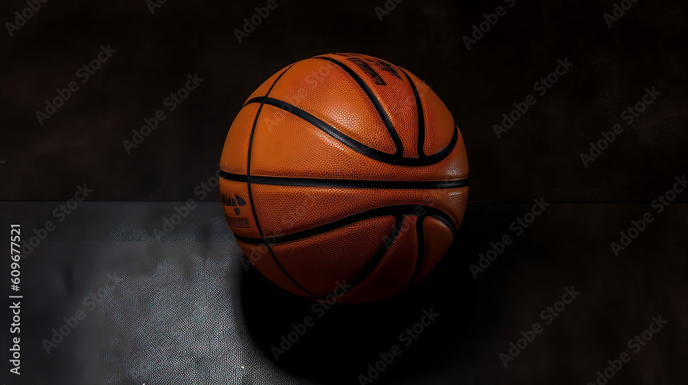 Basketball, ball, basketball court, sports, image generated by Creative AI