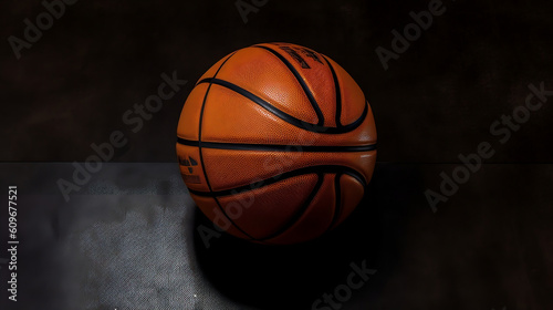 Basketball, ball, basketball court, sports, image generated by Creative AI © Leafy Life
