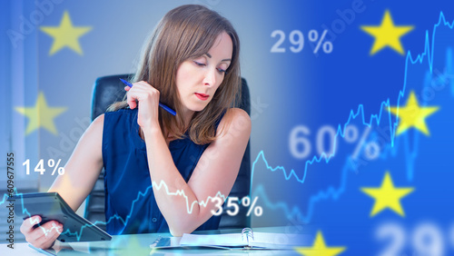 Woman economist. Financial ...
