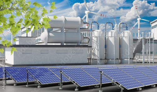 Energy station. Solar panel...