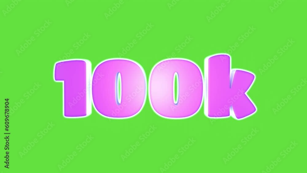 100K subscribers 3D animation on green screen. Blogs and social networks. 100K subscribers 3D animation on green screen. Blogs and social networks.