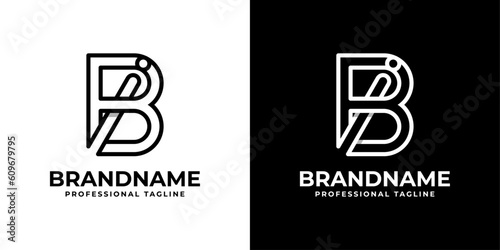 Letter BI or IB Monogram Logo, suitable for any business with BI or IB initials.