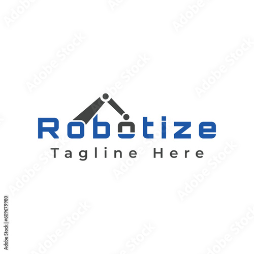 Robotize Logotype, A wordmark created from a stylized typography of the word Robotize with the addition of a minimal element to the letter O and I. photo