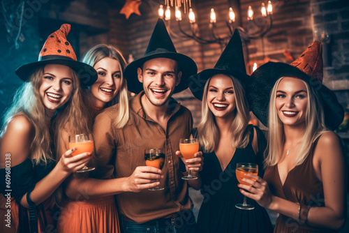 Halloween party at home created with Generative AI technology