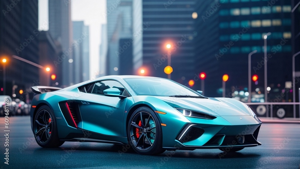 Car in the city, generative AI