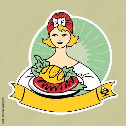 picture of a girl with a dish in her hands