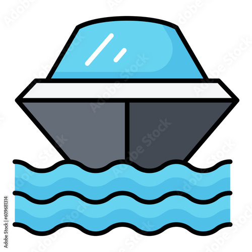 Cruise Liner Line Color Icon