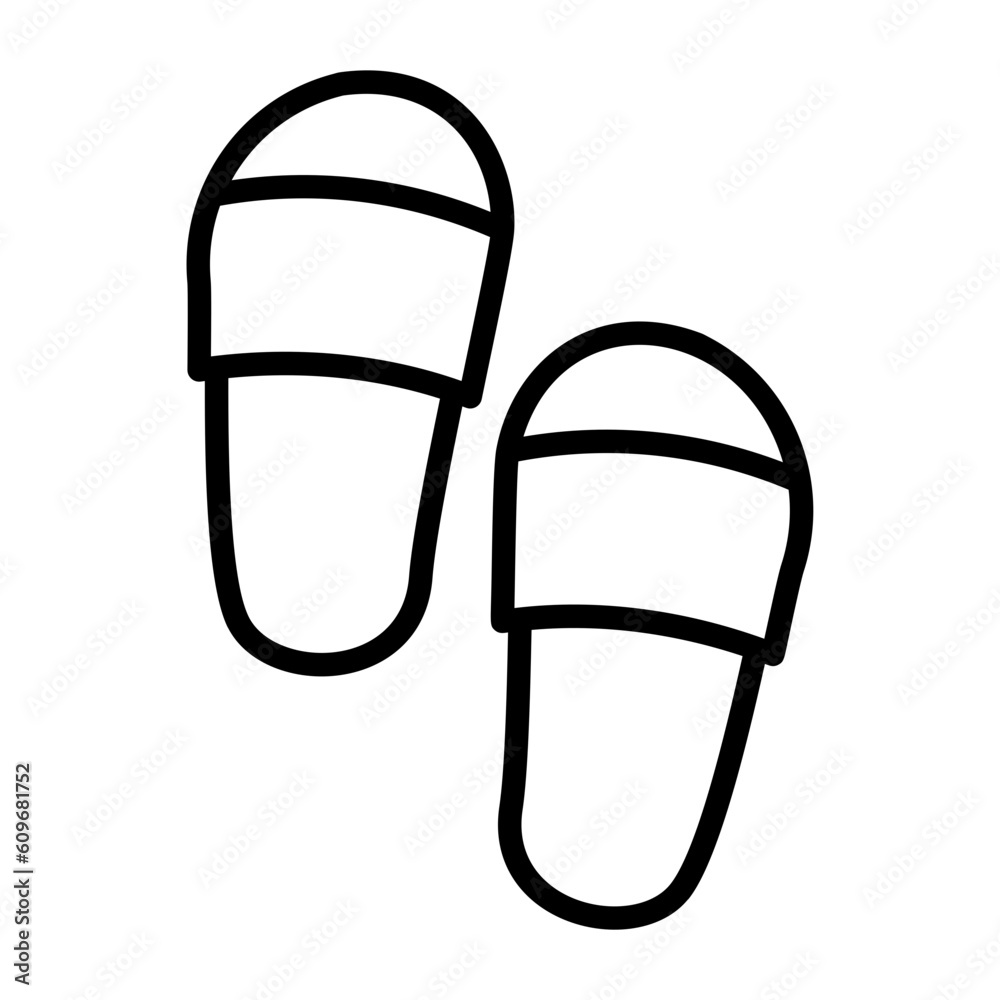 Slippers, Footwear, Comfort, Indoor shoes, House shoes, Cozy, Warmth, Relaxation Icon lineal Slippers, Footwear, Comfort, Indoor shoes, House shoes, Cozy, Warmth, Relaxation Icon lineal