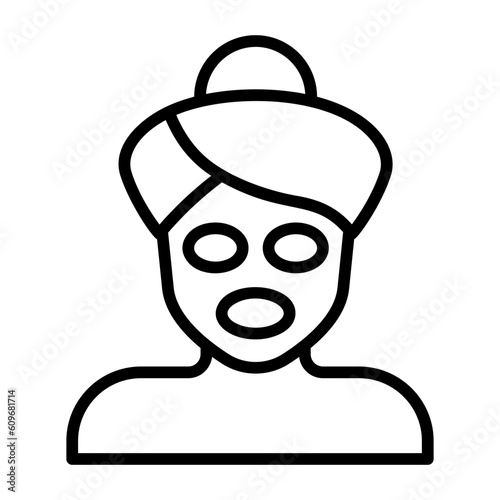 Mask, Face mask, Skincare, Beauty routine, Facial treatment, Skin rejuvenation Icon lineal