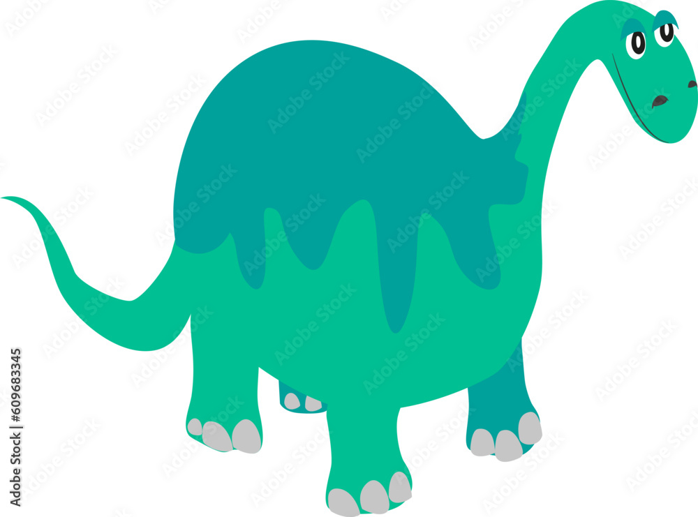 Jurassic animal. Wild prehistoric beast dinosaur. Cartoon character from ancient times. Flat style. Isolated vector image on a white background.