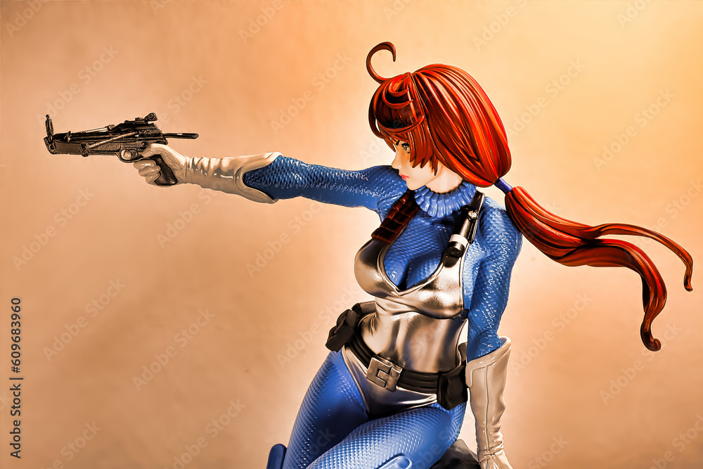Osaka,Japan June 5, 2023 Display of SCARLETT SKYBLUE COLOR Figure