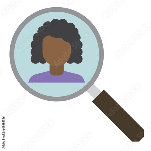african american girl flat icon