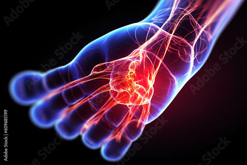 Orthopädie Hand in digitale Darstellung ai generativ