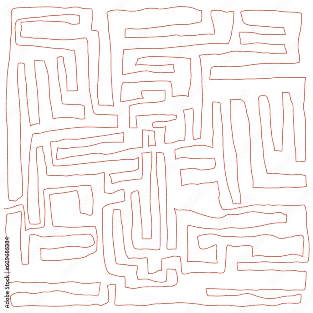 Labyrinth red riddle puzzle simple game sketch