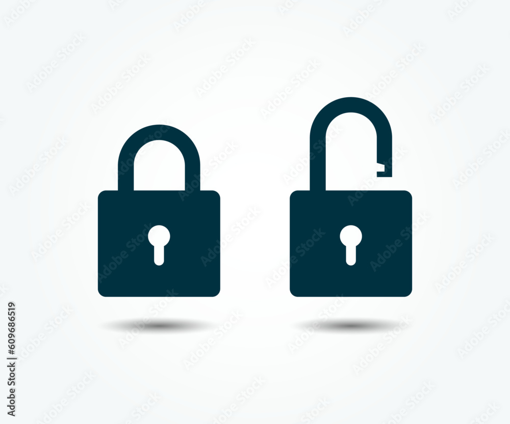 Lock sign symbol set. Padlock vector icon isolated on white background Lock sign symbol set. Padlock vector icon isolated on white background