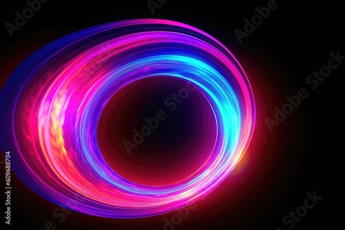 Digital data transfer spiral 3d render abstract neon background Generated AI