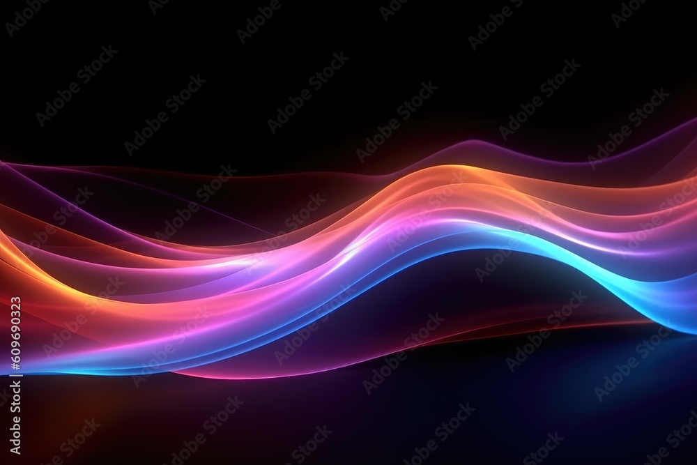 Digital data transfer wave 3d render abstract neon background Generated AI Digital data transfer wave 3d render abstract neon background Generated AI