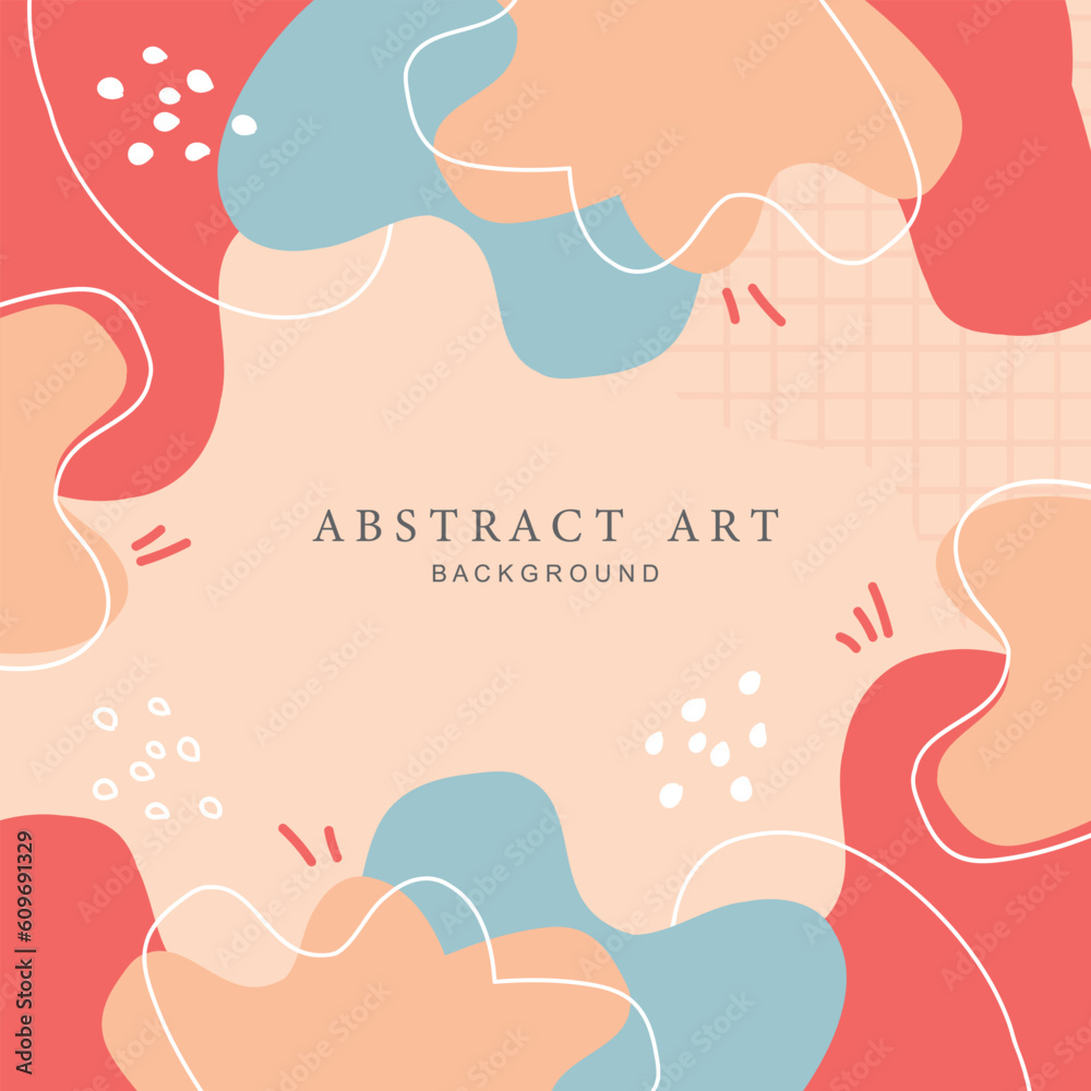 Trendy abstract square art templates. Vector fashion backgrounds.