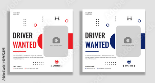 Drivers wanted social media and web banner template