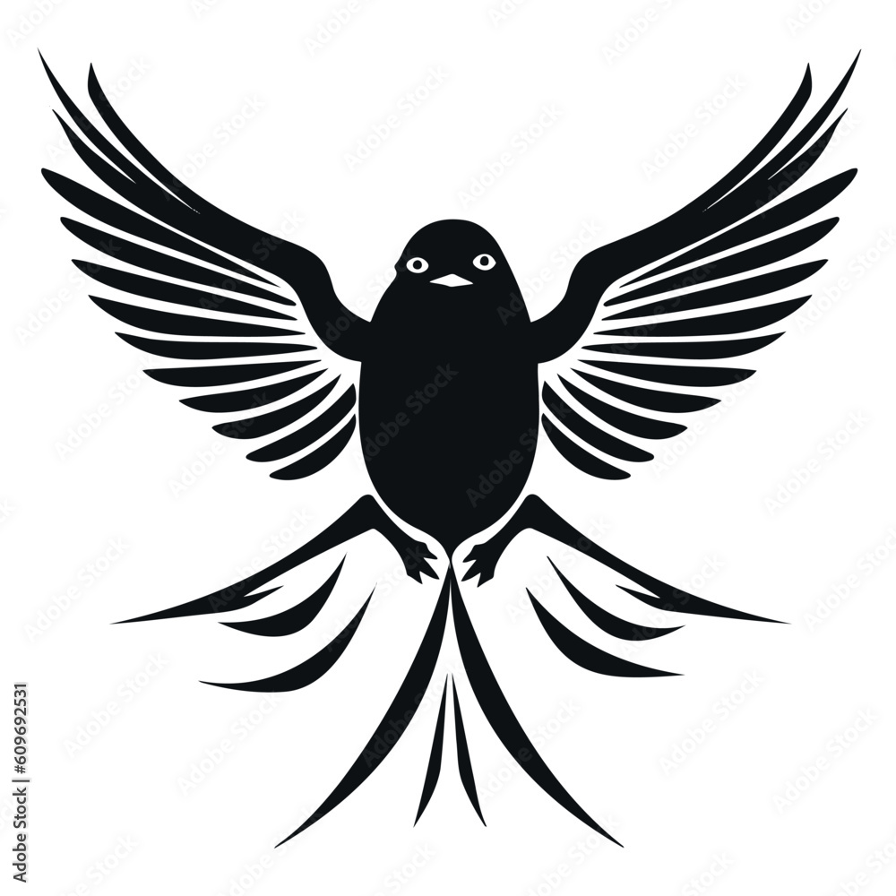 Obraz premium bird silhouette. Isolated vector on a white background