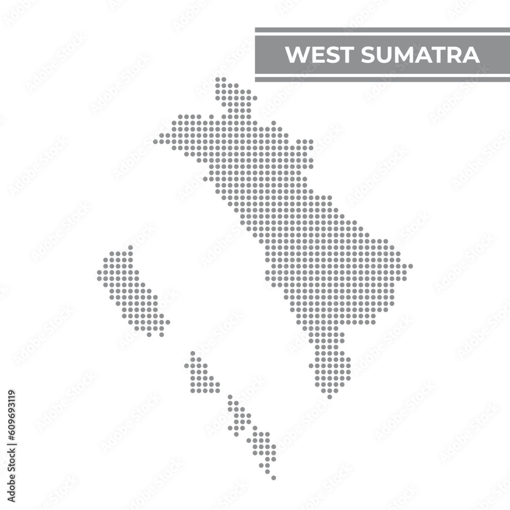 Dotted map of West Sumatra is a province of Indonesia