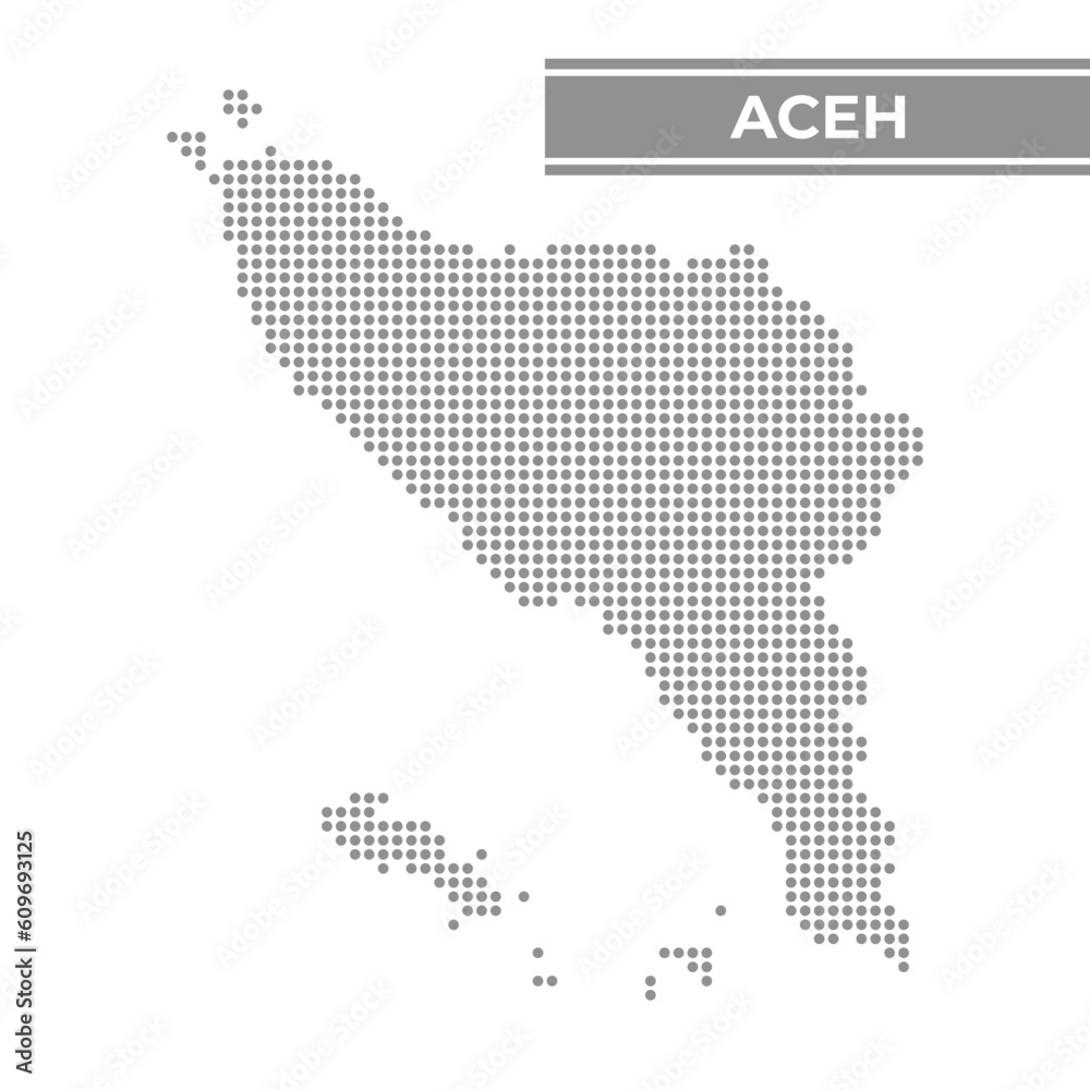 Dotted map of Aceh is a province of Indonesia