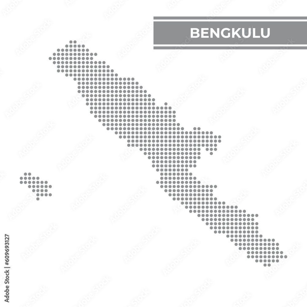 Dotted map of Bengkulu is a province of Indonesia