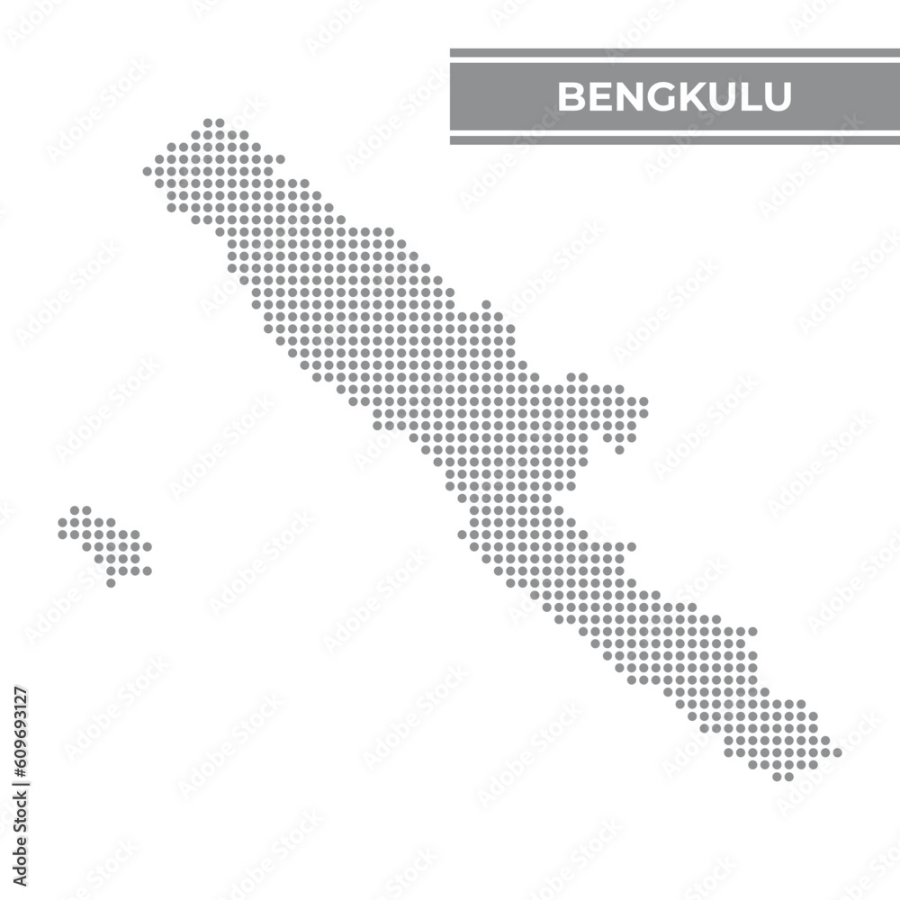 Obraz premium Dotted map of Bengkulu is a province of Indonesia