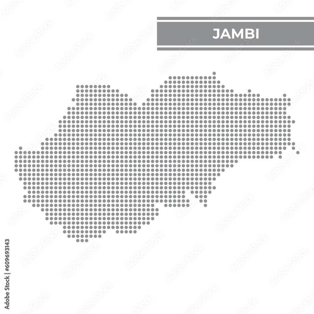 Dotted map of Jambi is a province of Indonesia
