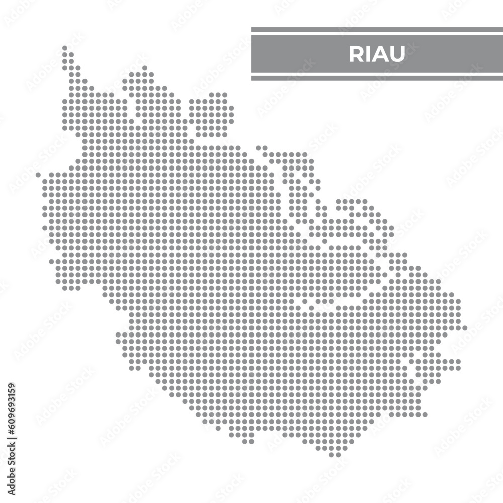 Dotted map of Riau is a province of Indonesia