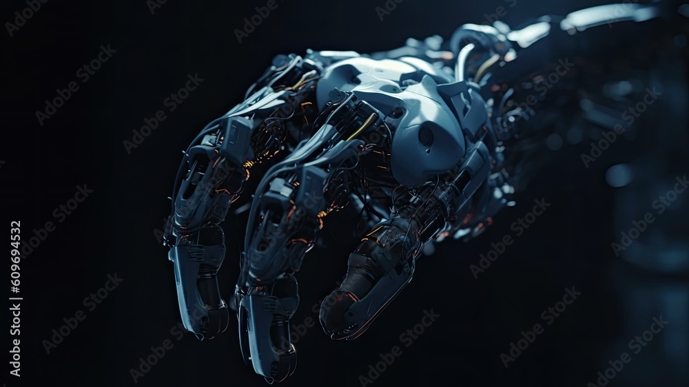 Robotic hand symbolizing artificial intelligence created with ... Circuit Diagram