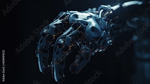 Robotic hand symbolizing artificial intelligence created with generative AI technology