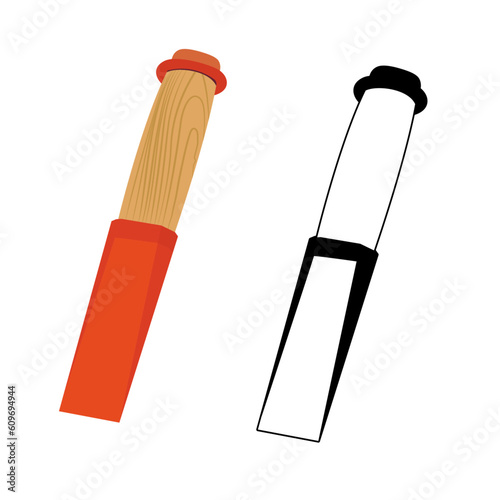 Splitting Wedge tool vector illustration ,Plug and feather, plugs and wedges , pins and feather , carpenters tool vector image