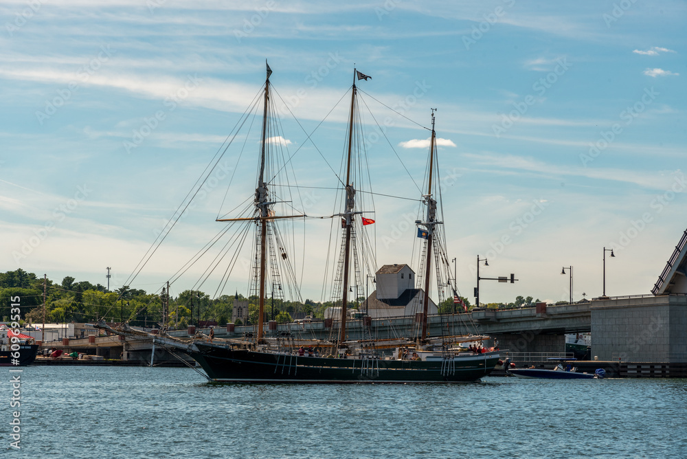 Tall Ship Festival Schooner Denis Sullivan Entering Sturgeon Bay, Wisconsin, Harbor