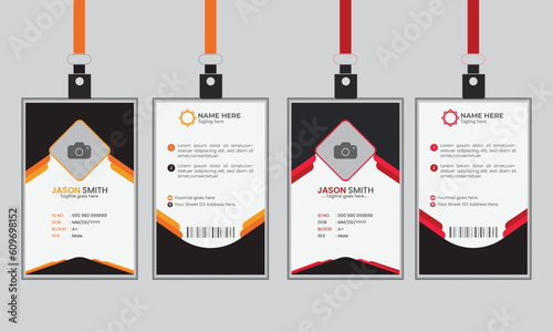 Minimalist Employee id card design business id card template corporate id card for office staff unique and clean employee id card.