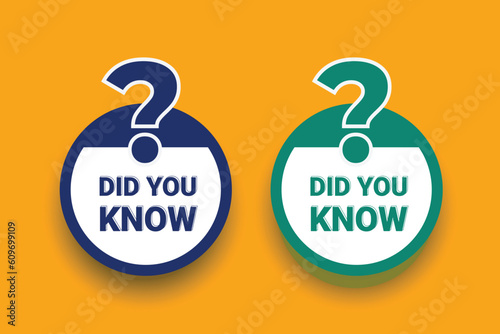 Free vector modern Did you know with a question mark
