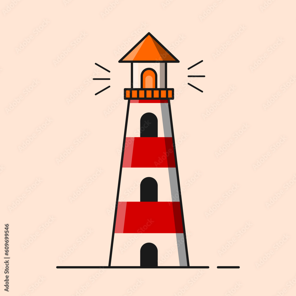 lighthouse flat illustration