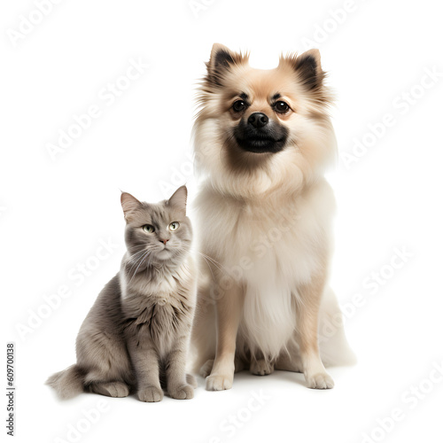 dog end cat, soled, white background  © bruno