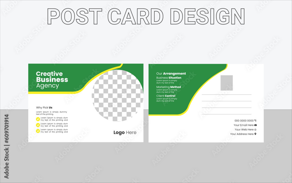 post card design template, post card design vector 