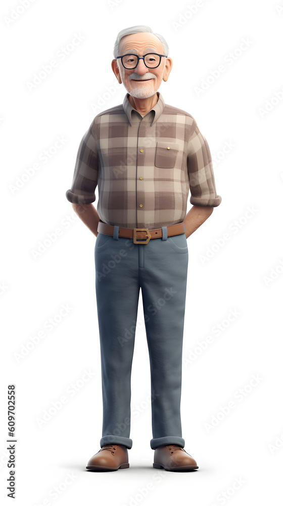 old man in 3d mascot style, generative ai old man in 3d mascot style, generative ai
