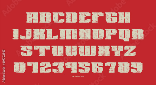 Decorative serif font in military style