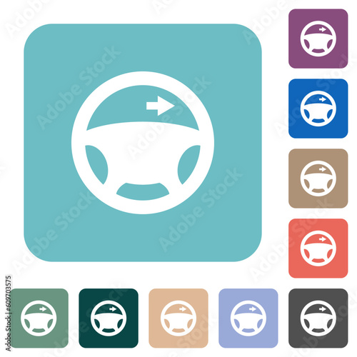 Car turn right signal dashboard light rounded square flat icons