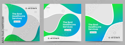 Healthcare social media post for hospital clinic web banner