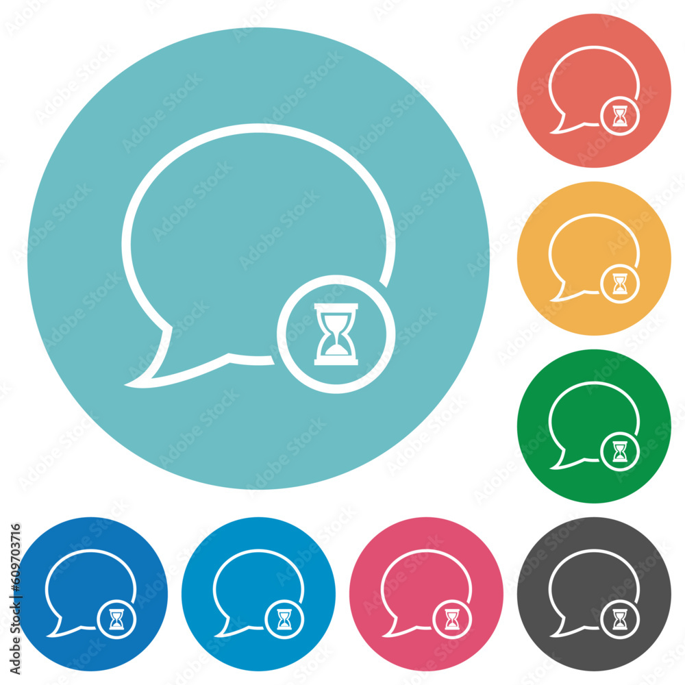 Waiting message outline flat round icons Waiting message outline flat round icons