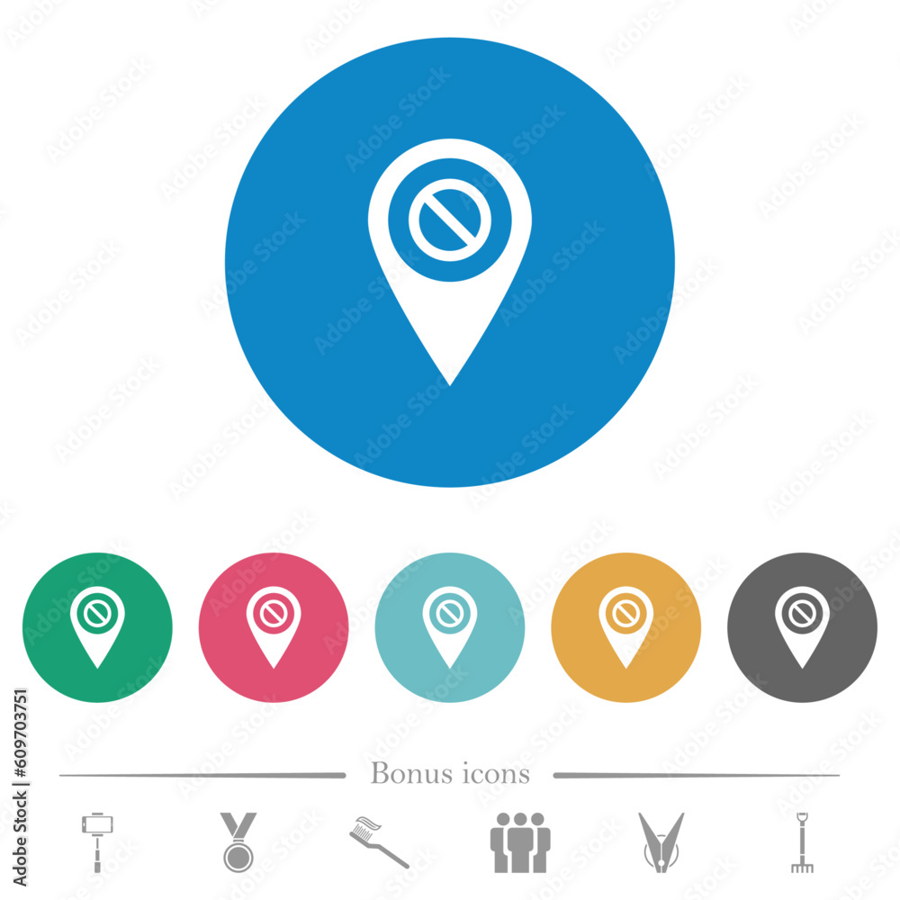 GPS location disabled flat round icons GPS location disabled flat round icons